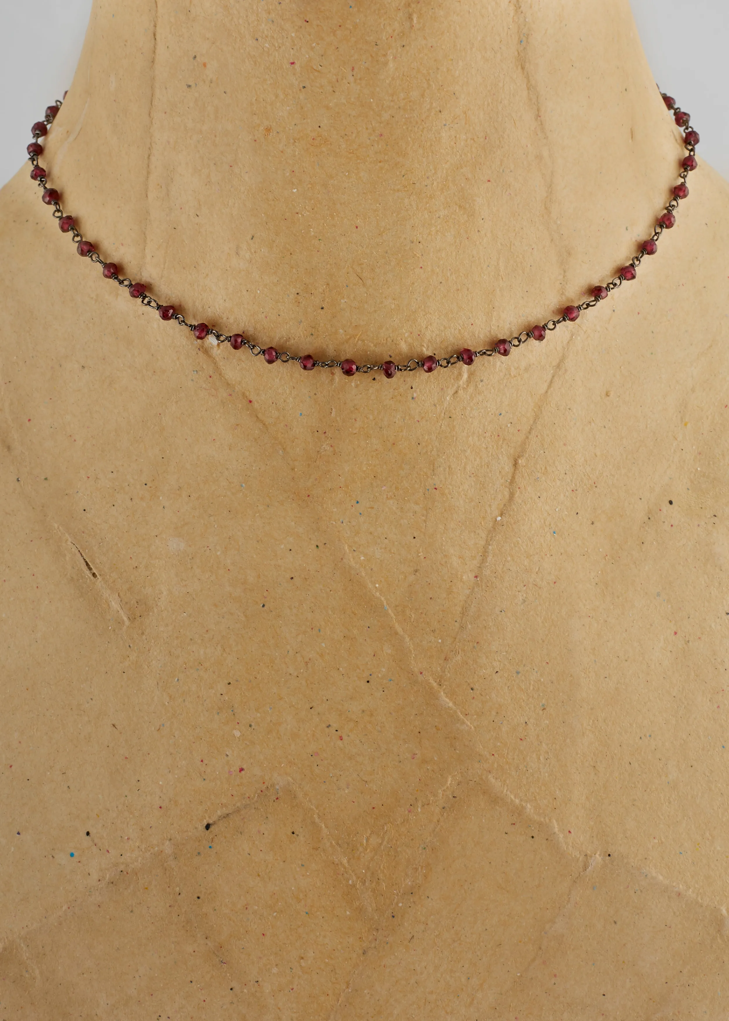 Red Garnet Rosary Stone Necklace