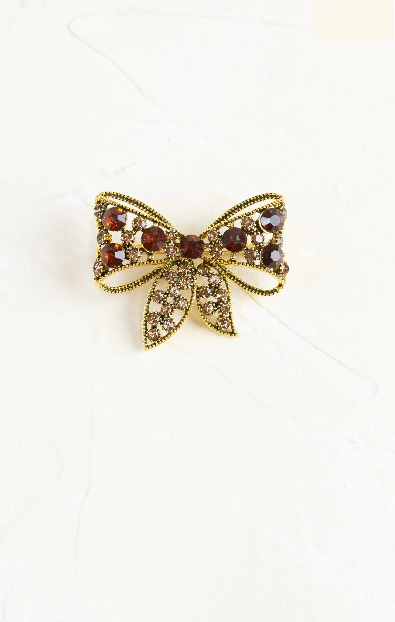 Retro Glitz Bow Brooch