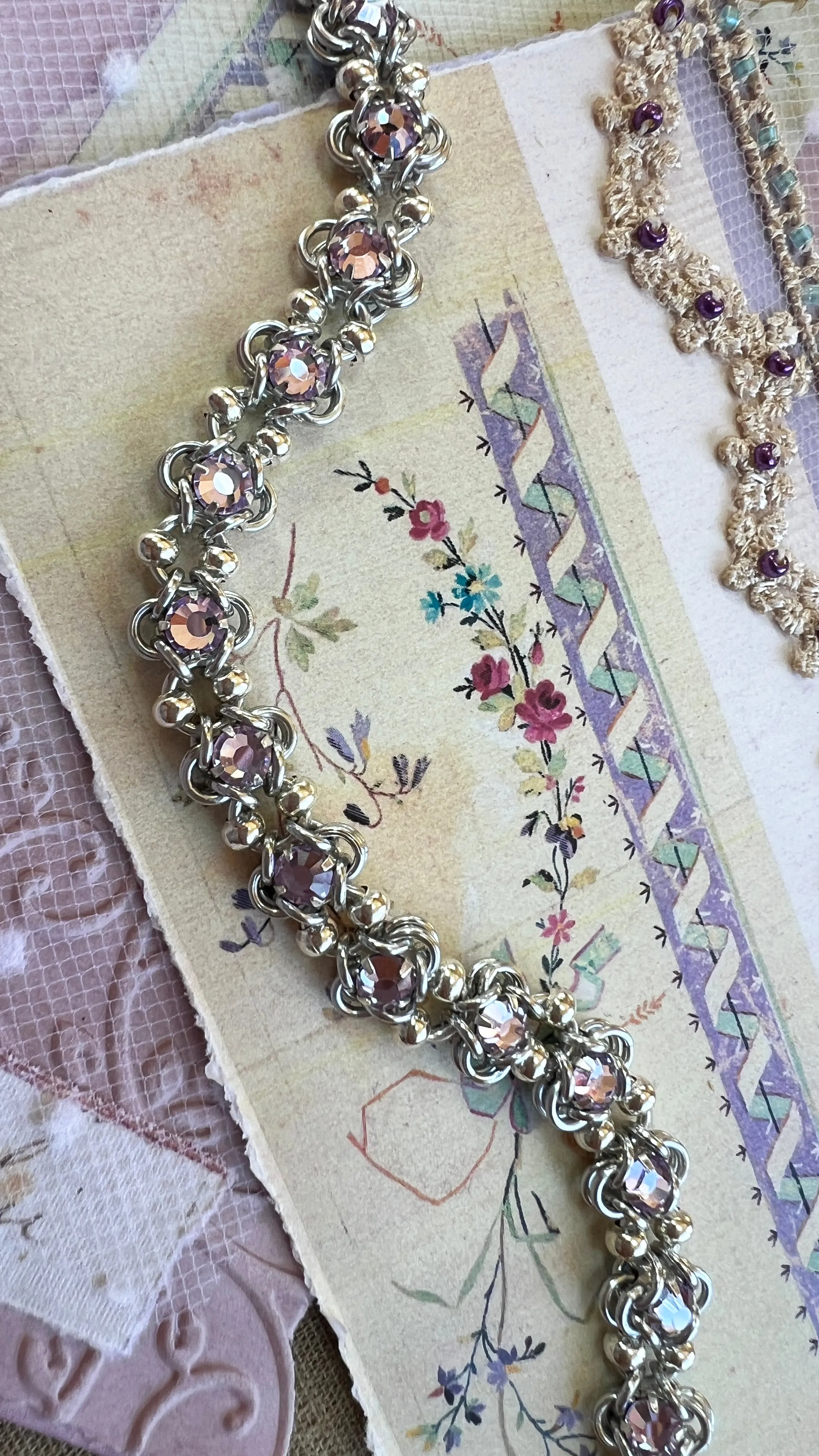 Reversible Rose Montee Beaded Bracelet PDF Tutorial & Video Class -no physical items included