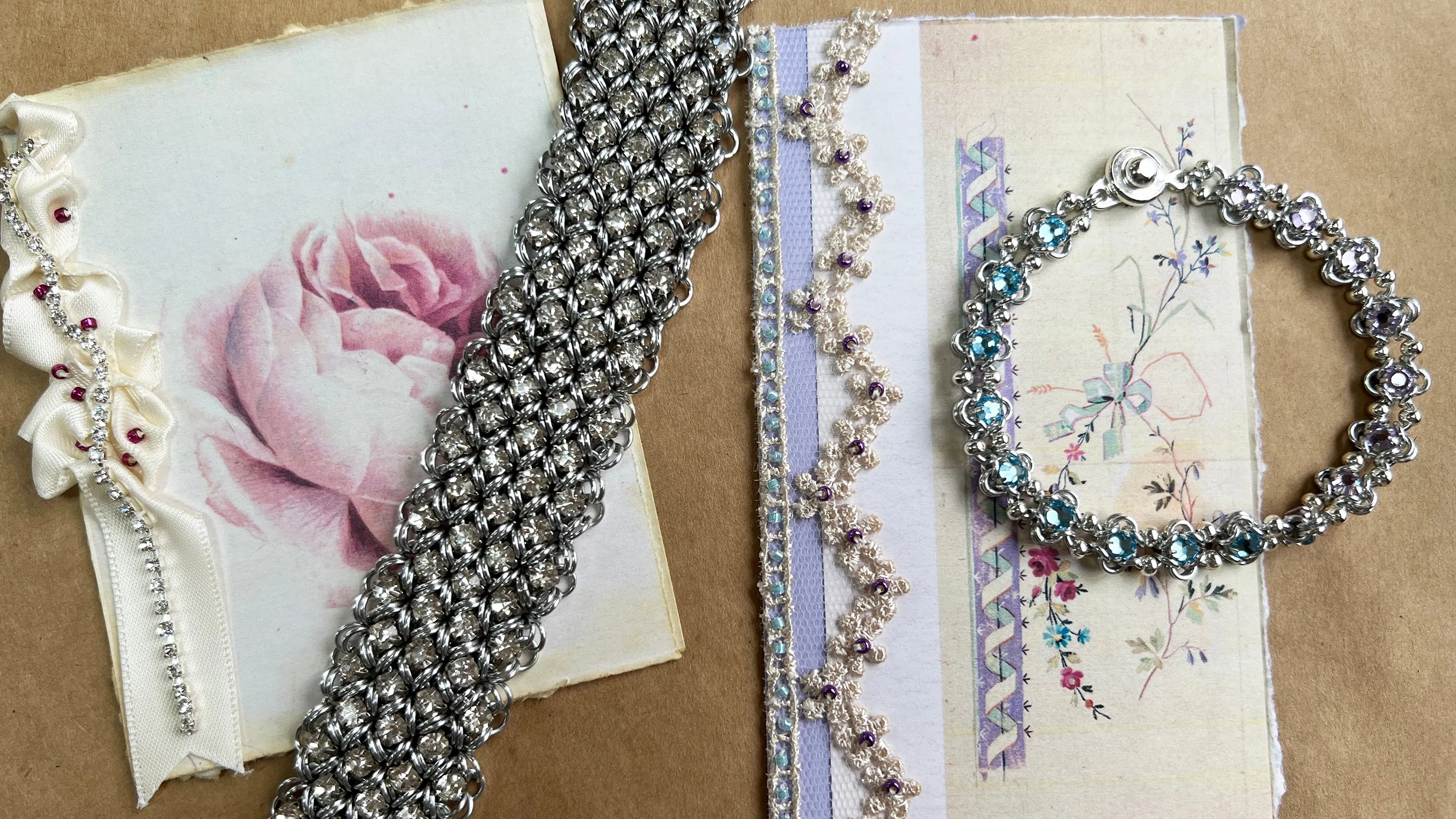 Reversible Rose Montee Beaded Bracelet PDF Tutorial & Video Class -no physical items included