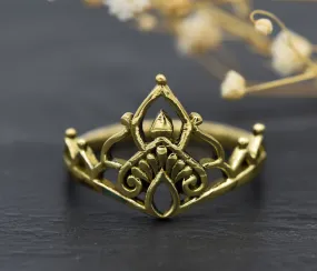 Ring Krone Tiara | Prinzessinnen Ring | Messing | Boho Schmuck