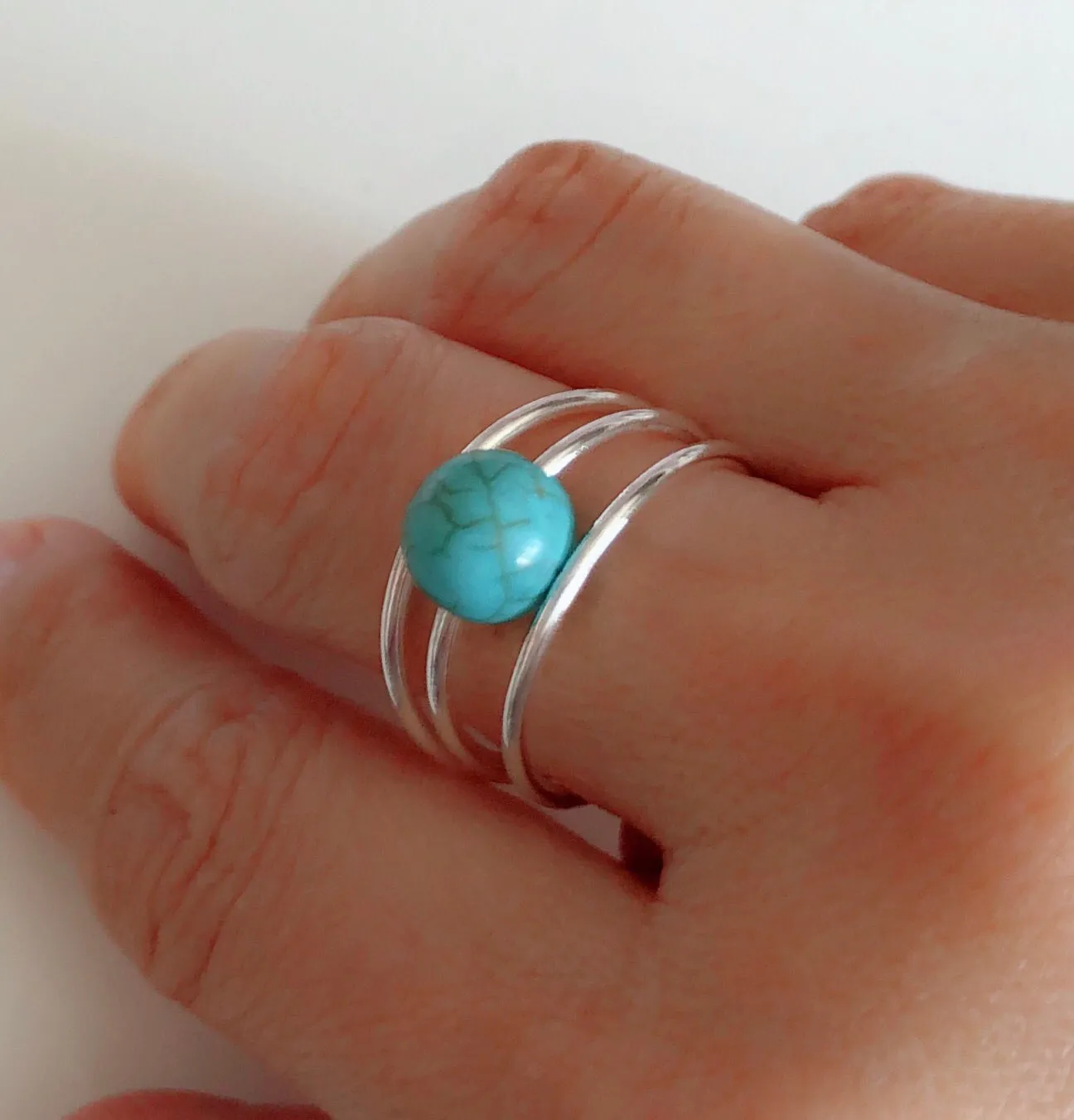 Ring LOELA - Howlite turquoise (R192)