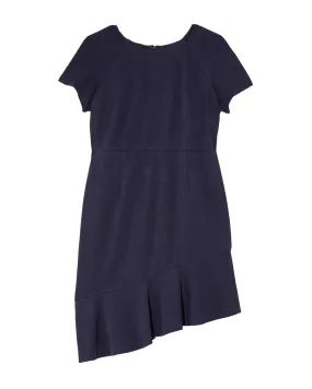 Robinia Short Sleeve Textured Asymmetrical Dress | Navy