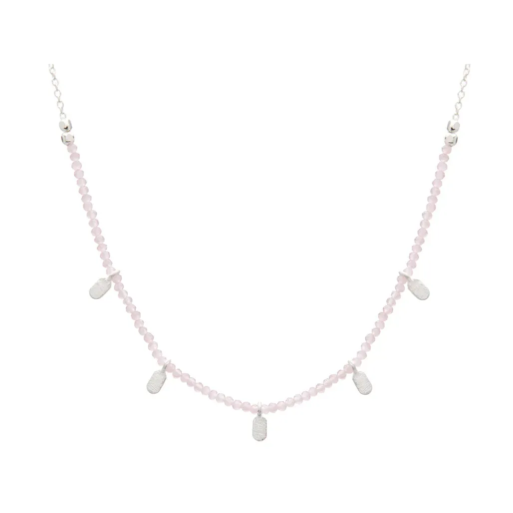 Rose Quartz Choker | Sterling Silver