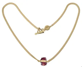 ROUGH GEM NECKLACE - GARNET - GOLD