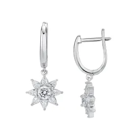 Round Brilliant drop earrings with 2.58 carats* of diamond simulants in sterling silver