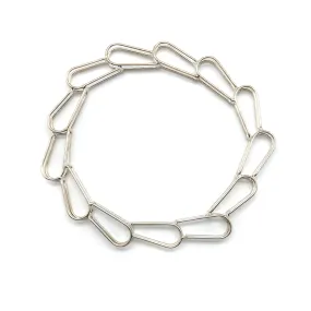 Round Silver Link Bangle