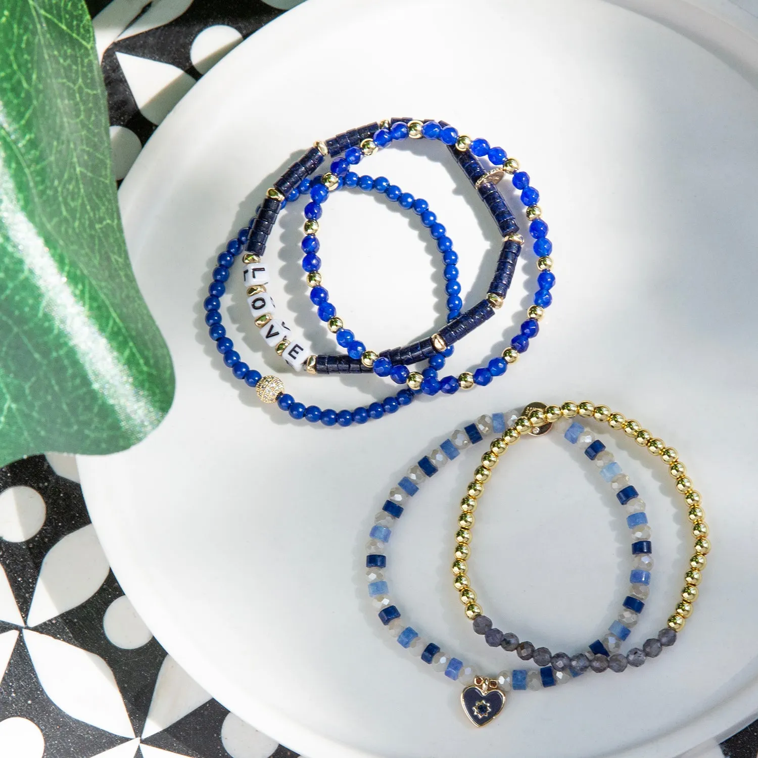 royal blue enamel CZ ball braclet