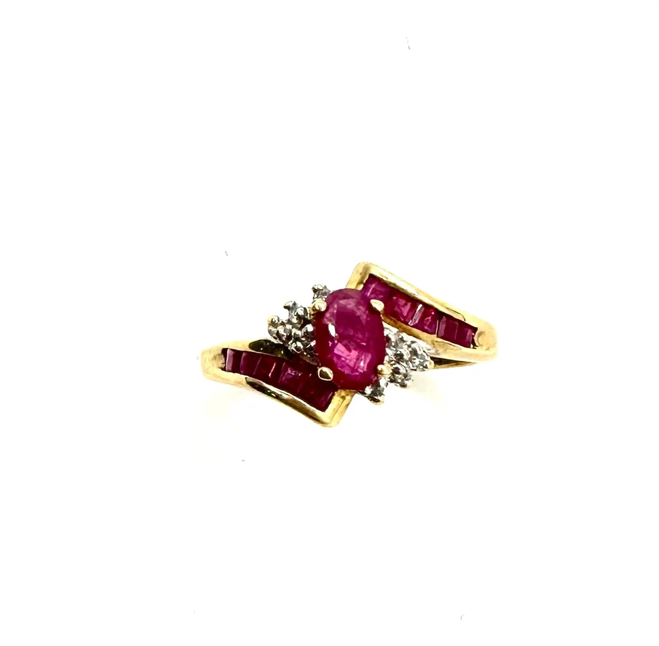 Ruby & Diamond Accent Bypass Ring