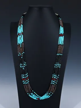 Santo Domingo Multi-Strand Turquoise Heishi Necklace