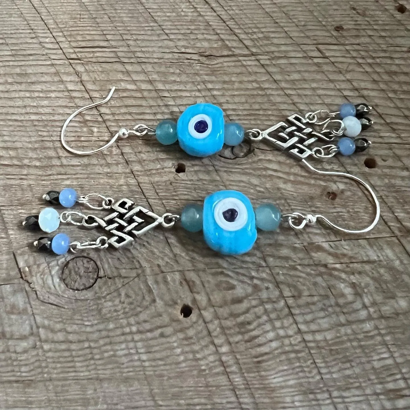 SariBlue® Evil Eye Celtic Knot Chandelier Earrings