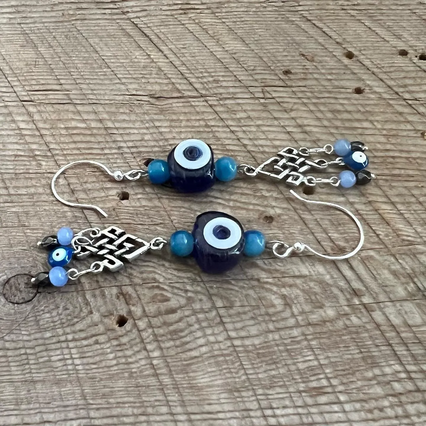 SariBlue® Evil Eye Celtic Knot Chandelier Earrings