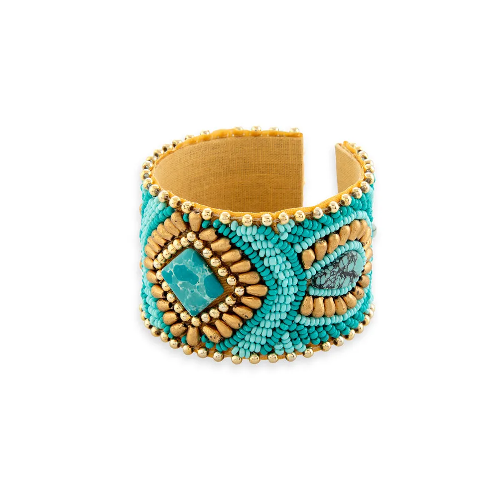 Savannah Worlds Beaded Cuff Bracelet