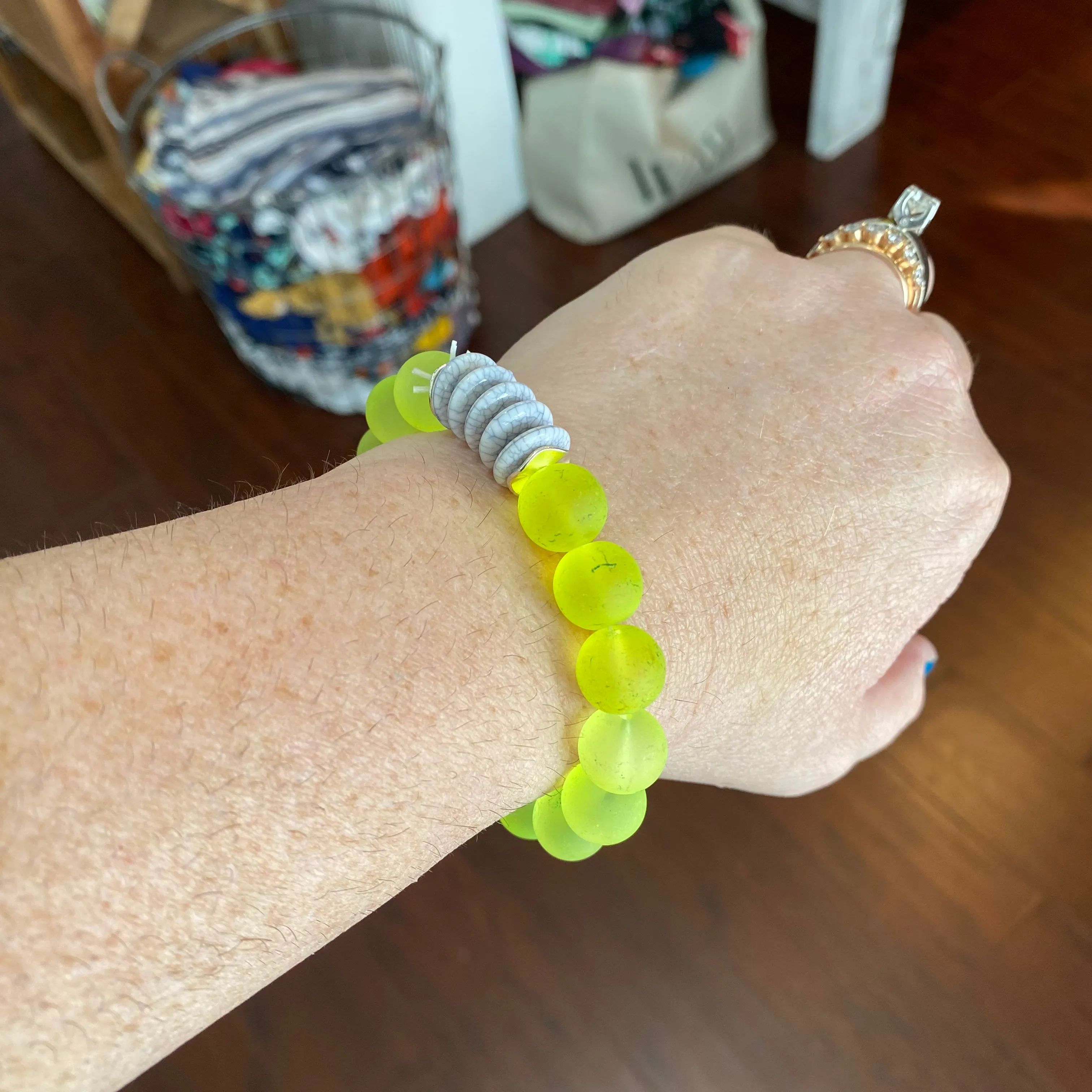 seaglass Buddha bracelets