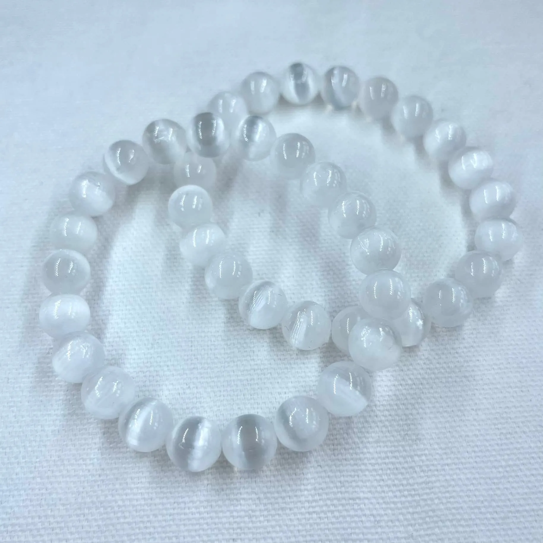 Selenite 8mm Beaded Bracelet - Purifying