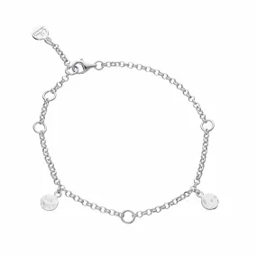 Silver 3 Station Charm Bracelet