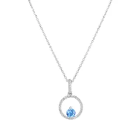 Silver Confetti Blue Topaz & Diamond Necklace