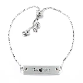 Silver Daughter Adjustable Bar Bracelet