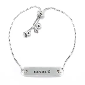 Silver Fearless - Volleyball Adjustable Bar Bracelet