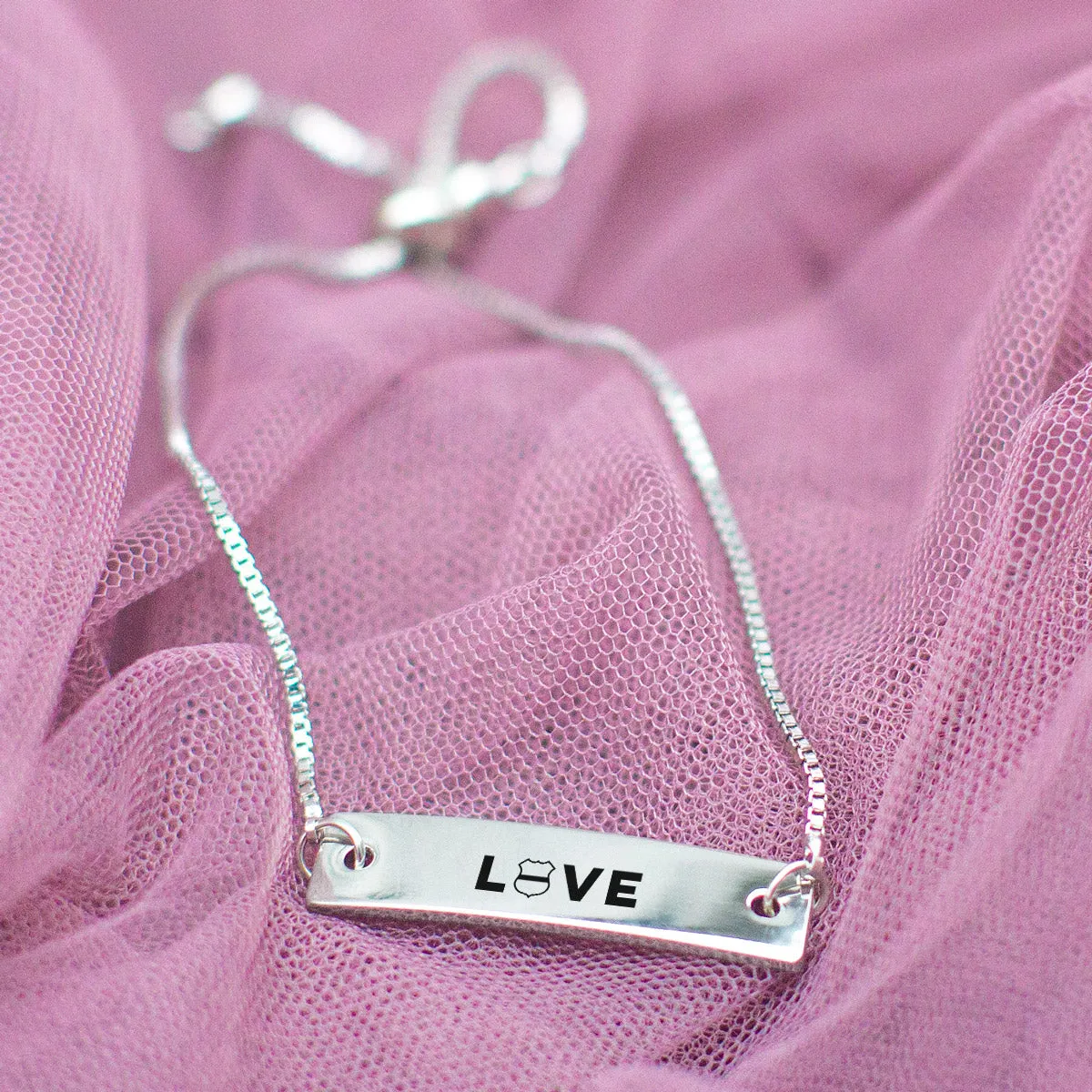 Silver Police LOVE Adjustable Bar Bracelet