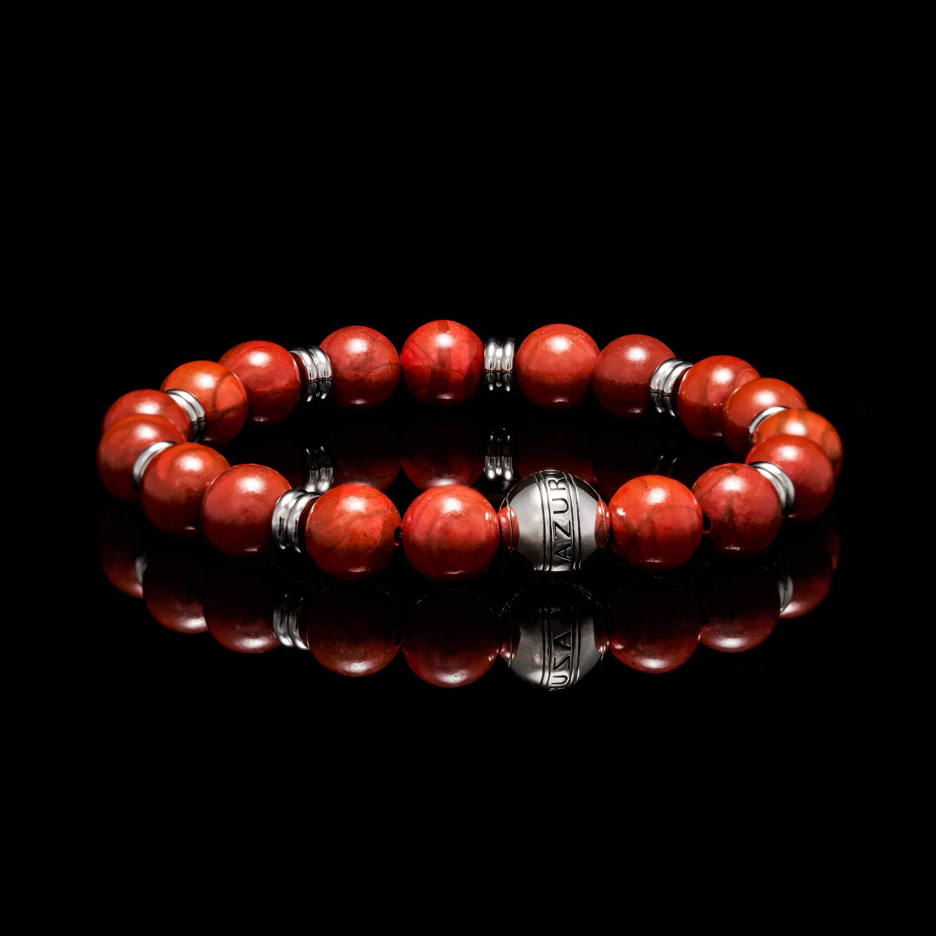 Silver Red Jasper Chakra Bracelet