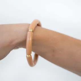 Skinny Acrylic Bamboo Bracelet: Latte