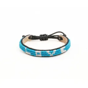 Skinny LOVE Bracelet - Sky Blue & White