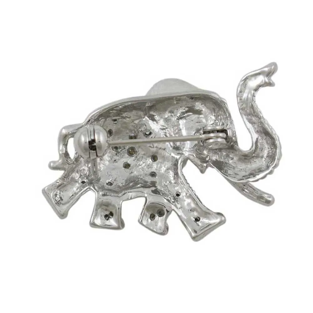 Small Crystal Baby Elephant Brooch Pin - PRA036B