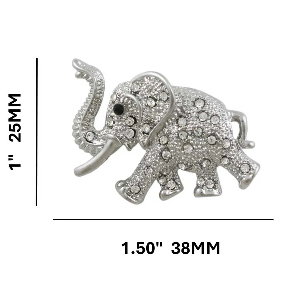 Small Crystal Baby Elephant Brooch Pin - PRA036B