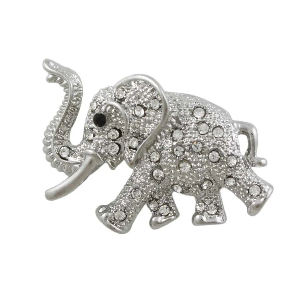 Small Crystal Baby Elephant Brooch Pin - PRA036B