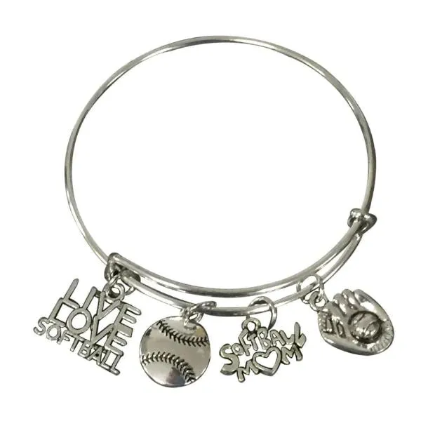 Softball Mom Bangle Bracelet