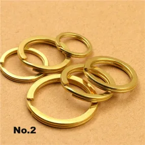 Solid Brass Flat Split Key Ring 12-25mm Hardware Accessories