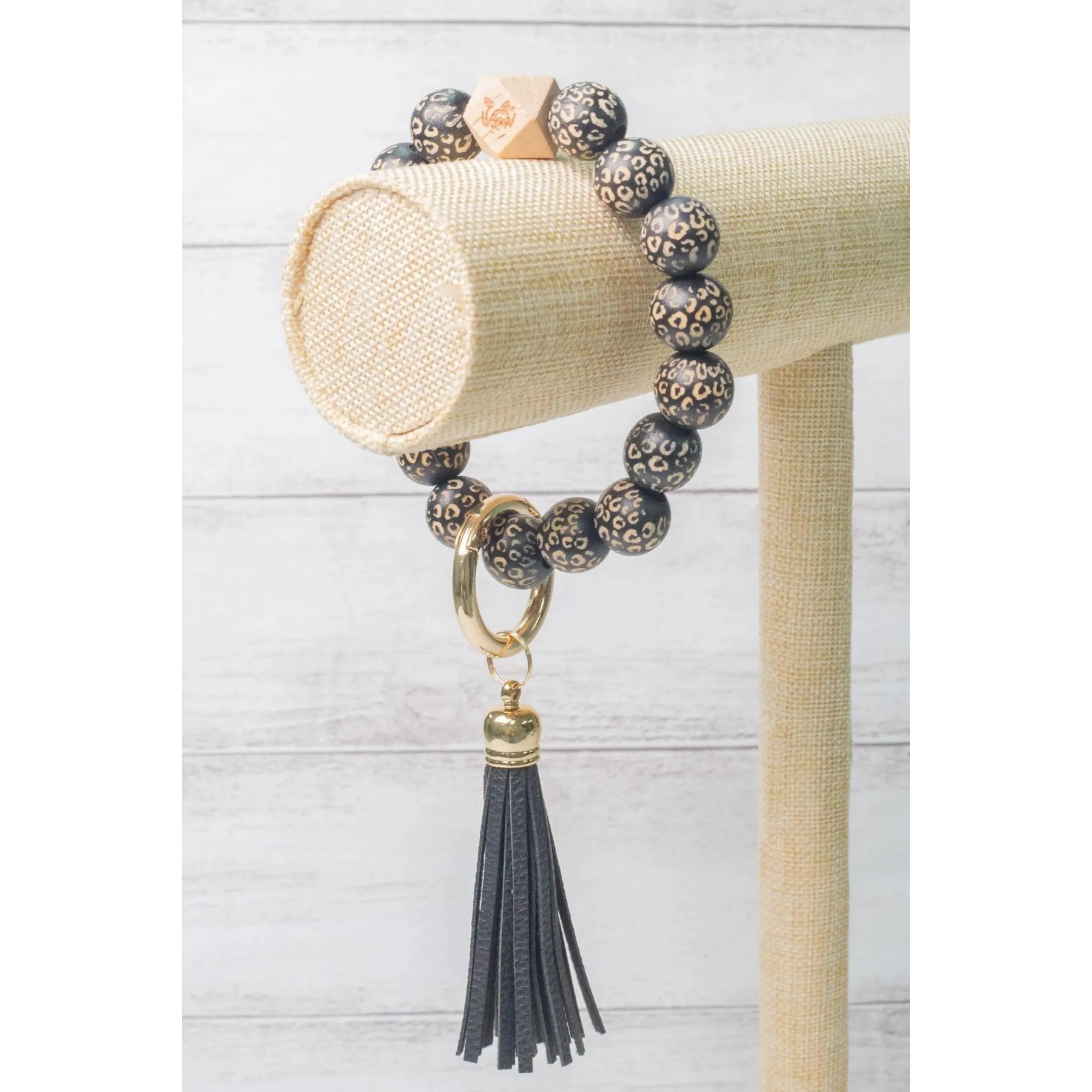 Southern Grace Wooden Beaded Key Ring