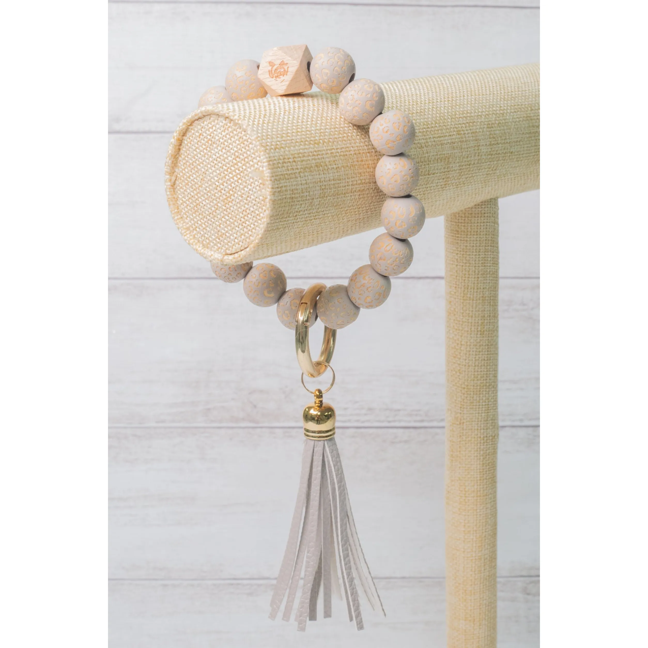 Southern Grace Wooden Beaded Key Ring