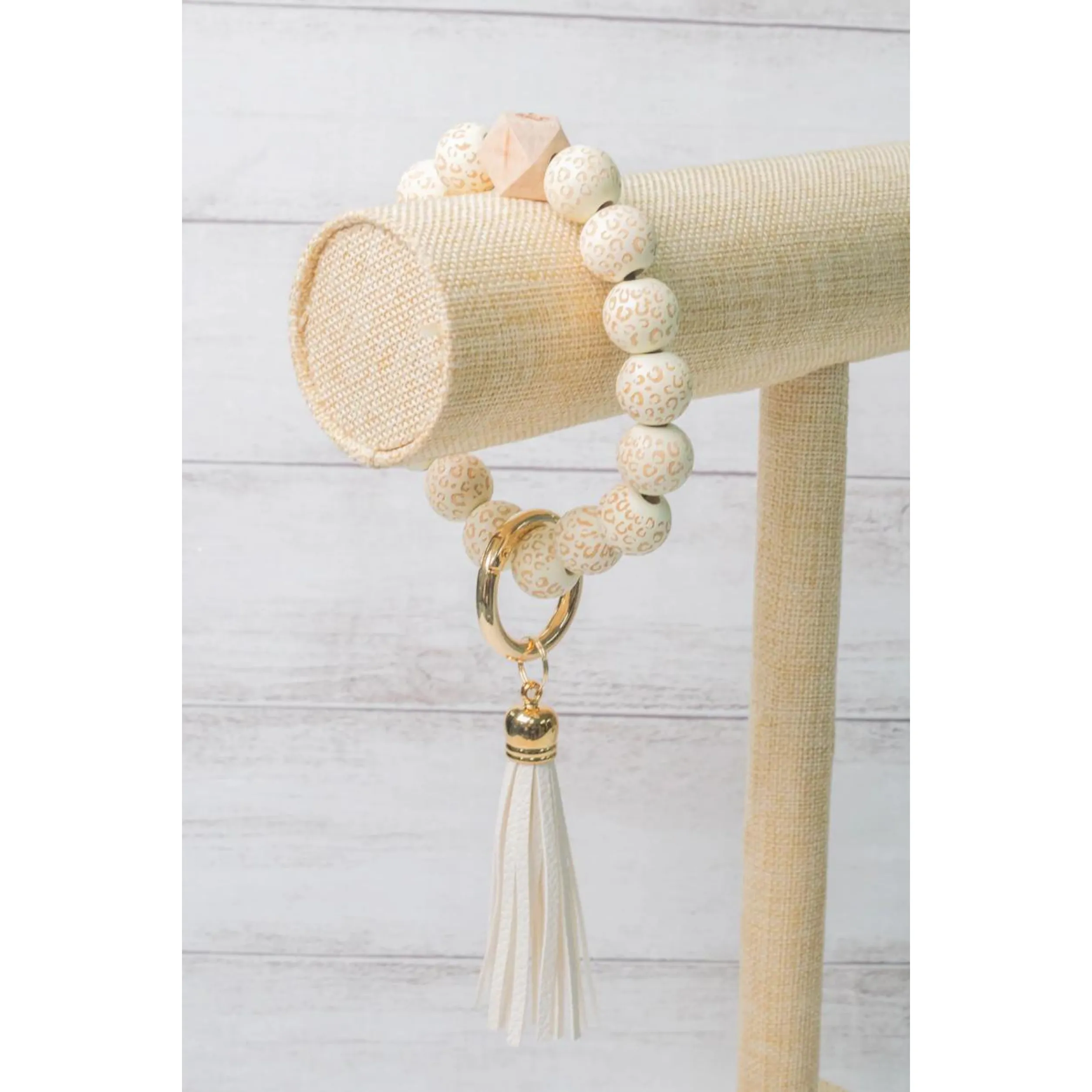 Southern Grace Wooden Beaded Key Ring