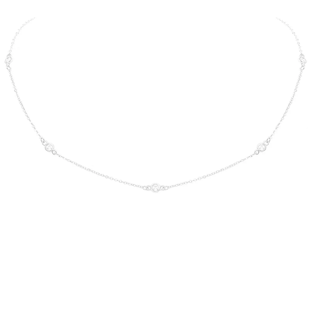 Sparkle Diamond CZ by the Minute Choker Short Necklace