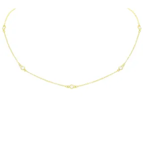 Sparkle Diamond CZ by the Minute Choker Short Necklace