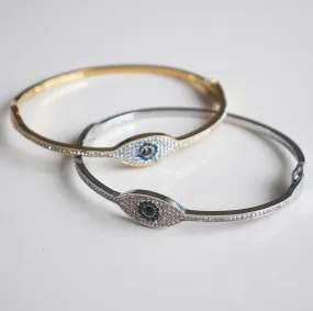 Sparkly Stainless Steel  CZ Bangle Bracelet