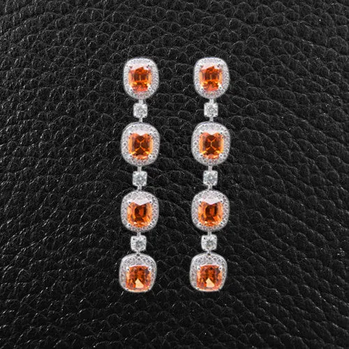 Spessartite Garnet & Diamond Set