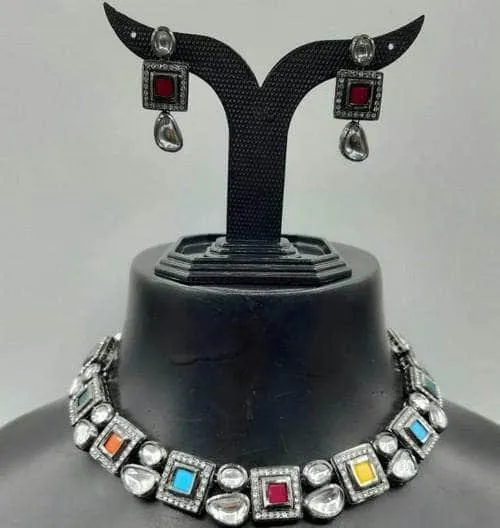 Square Ad Kundan Necklace