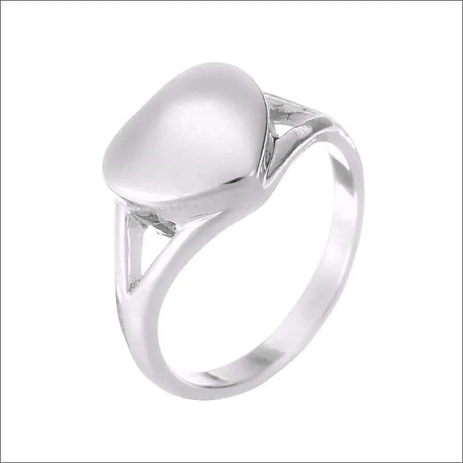 Stainless Steel Memorial Keepsake Simple Heart Cremation Urn Ring