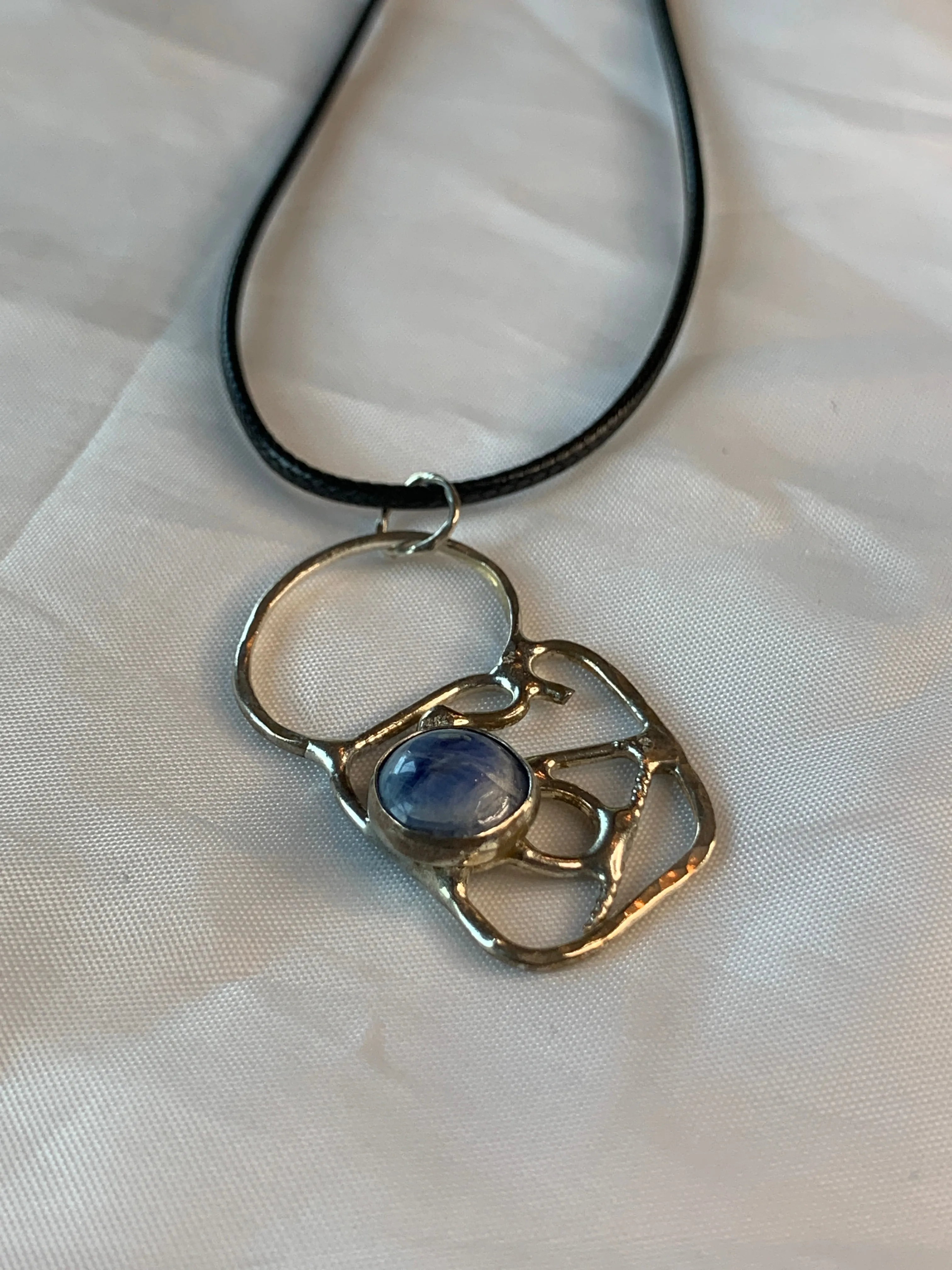 Sterling Silver And Blue Kyanite Necklace