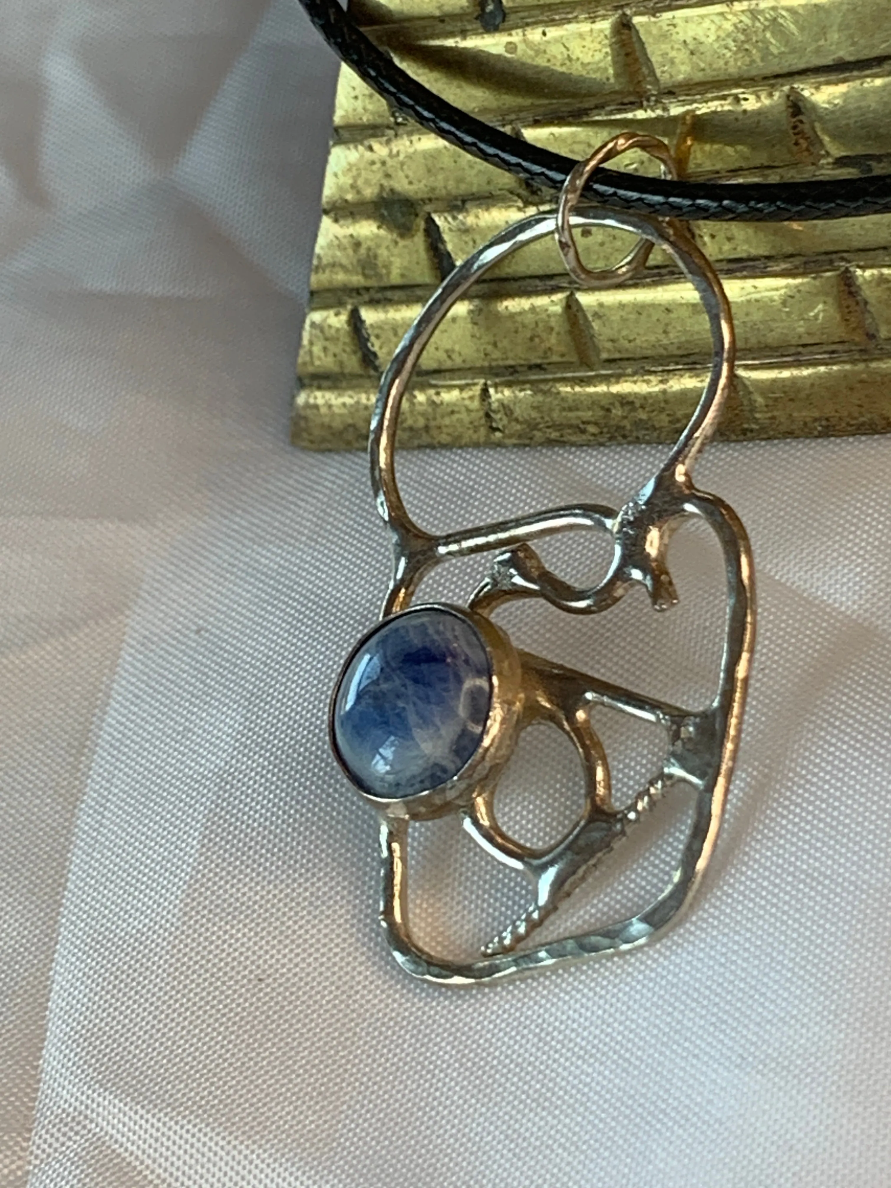 Sterling Silver And Blue Kyanite Necklace