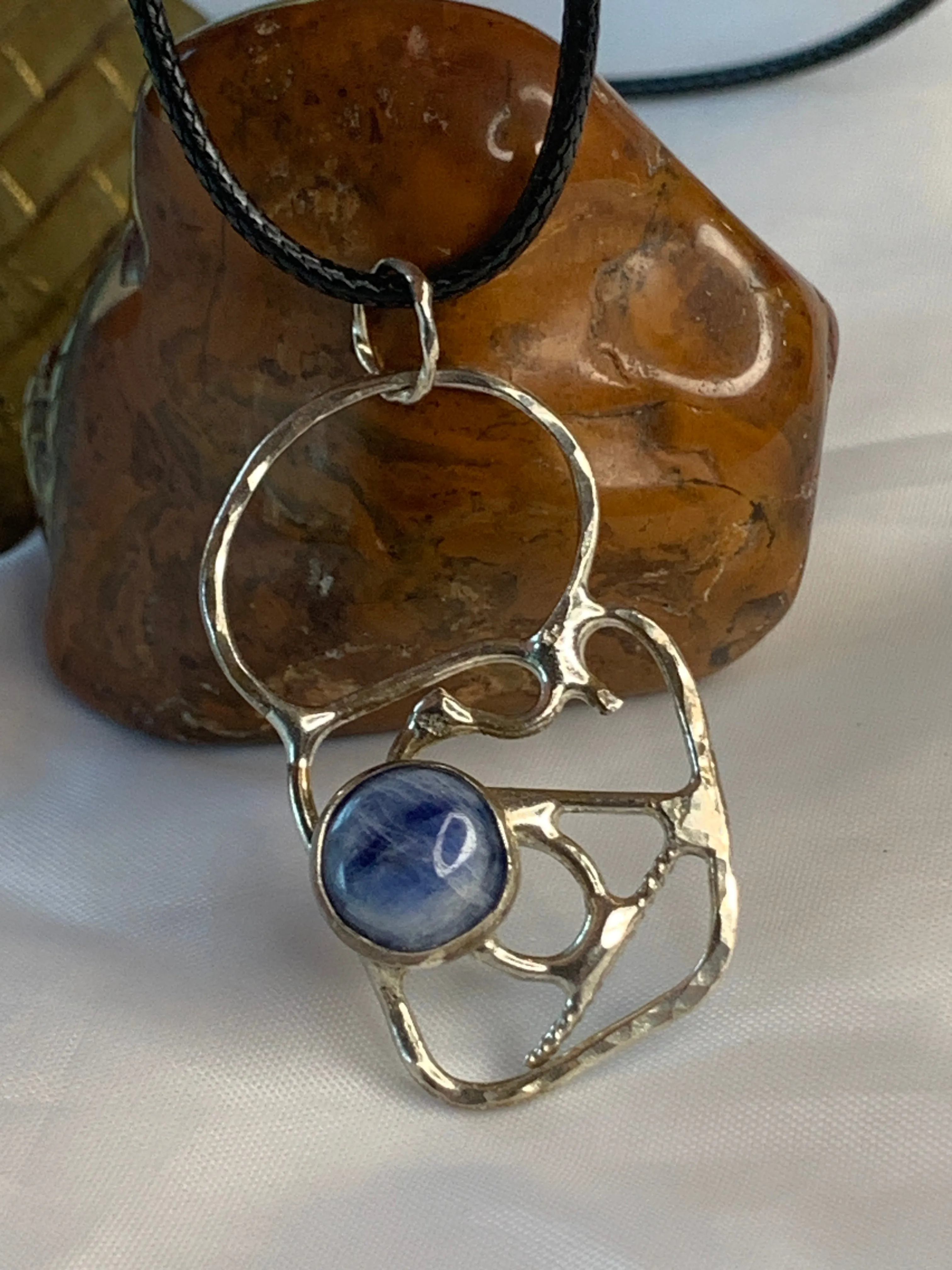 Sterling Silver And Blue Kyanite Necklace