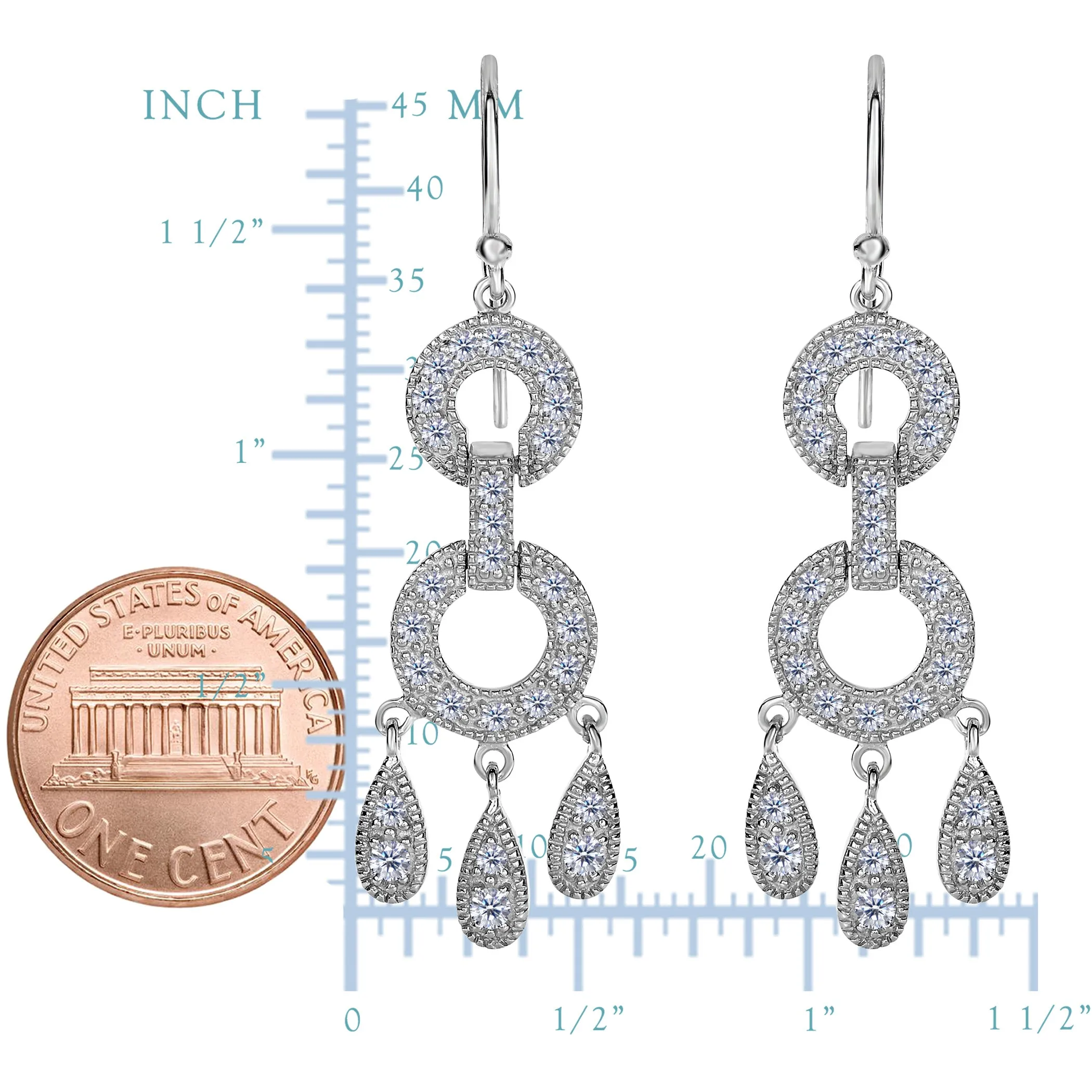 Sterling Silver And Cubic Zirconia Chandelier Drop Earrings