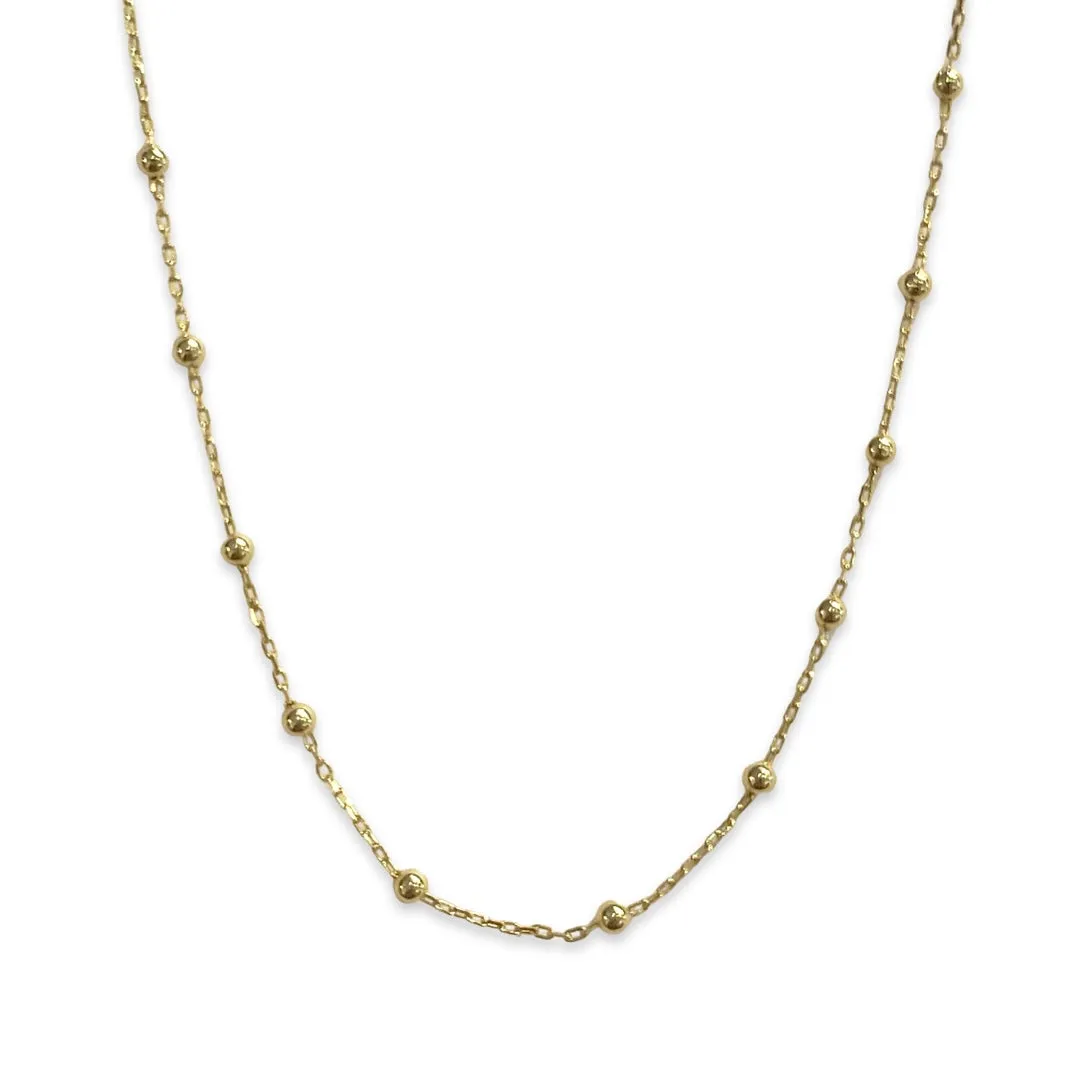 Sterling Silver Ball Chain Station Choker