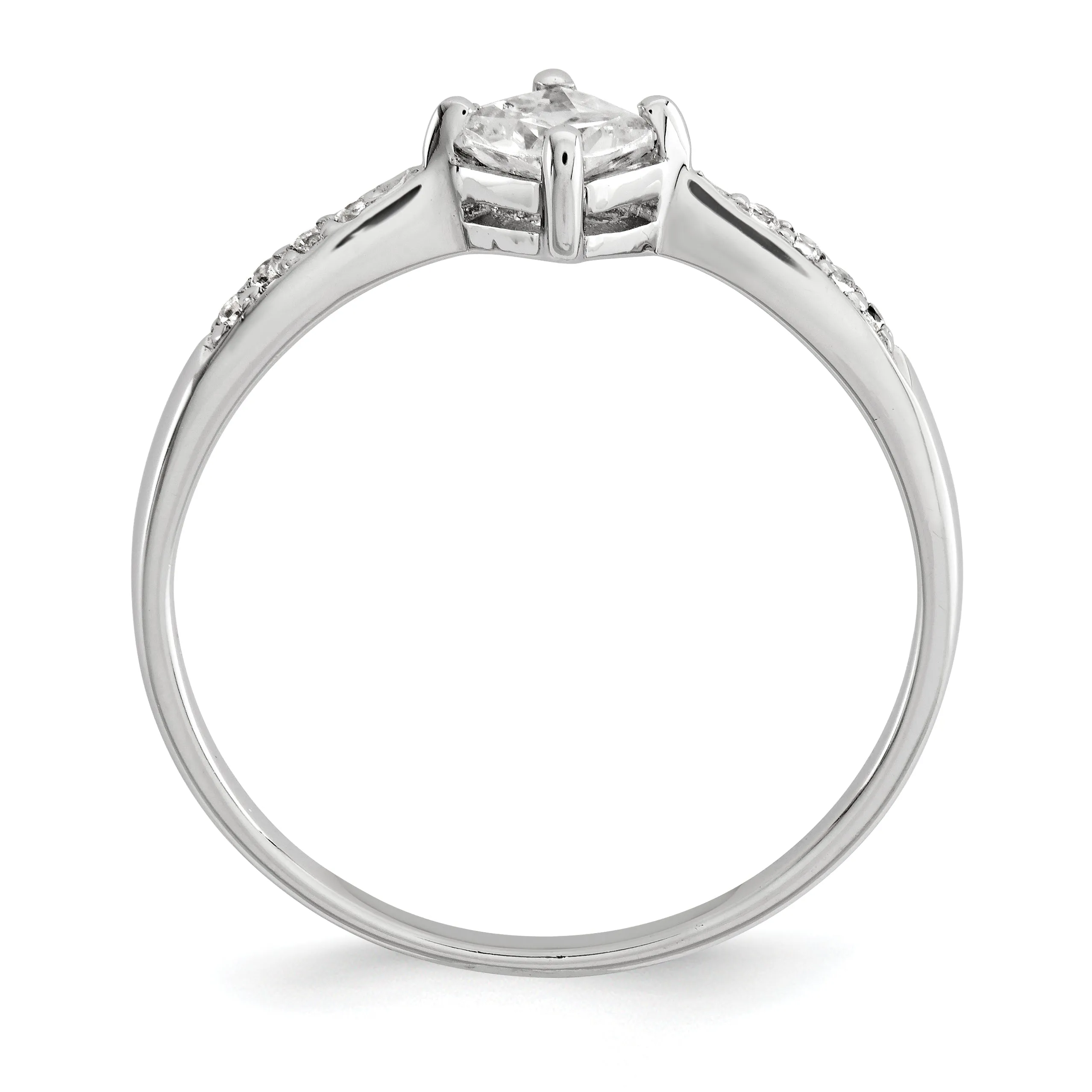 Sterling Silver Princess Dia Square CZ Ring