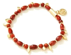 Stretch Bracelet 6mm Red Fringe