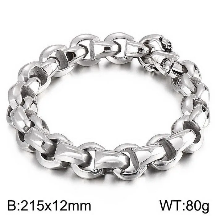 Stylish Titanium Steel O-Chain Bracelet for Men - Trendy Hip-Hop Design, Non-Fading Finish