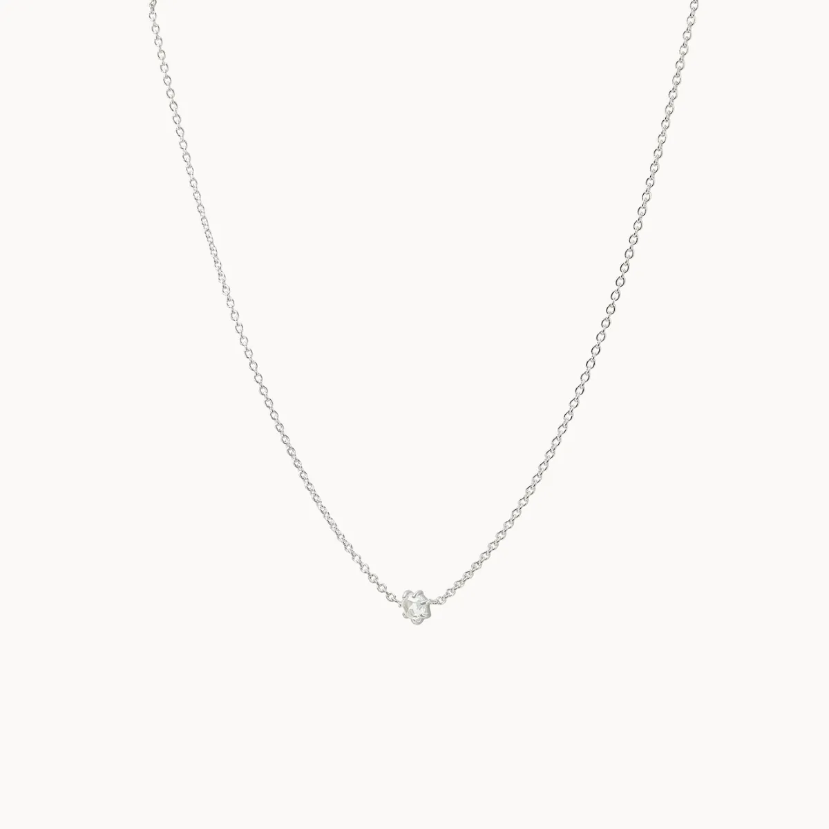 supernova white sapphire necklace silver- sterling silver